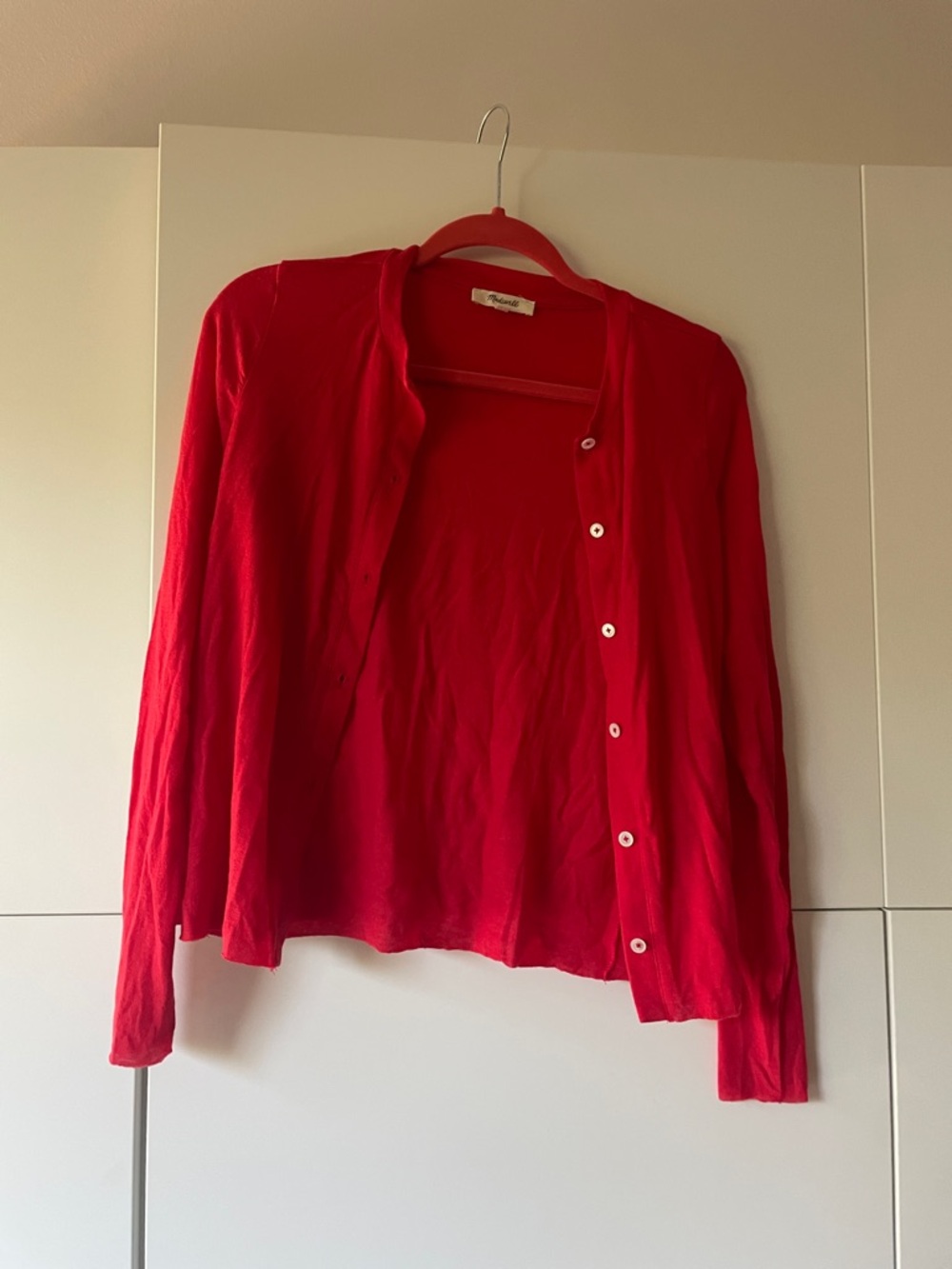 Madewell Red Button-Up Cardigan